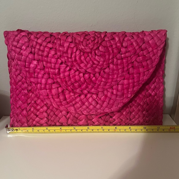 Hot Pink Woven Clutch Bag - Picture 5 of 6